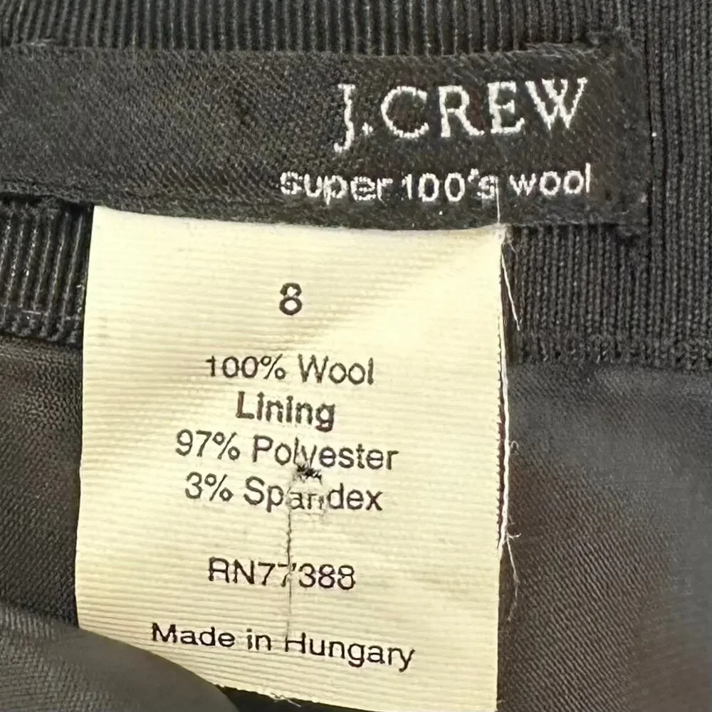 J. Crew Super 100's Pure Wool Skirt Gray Size 8